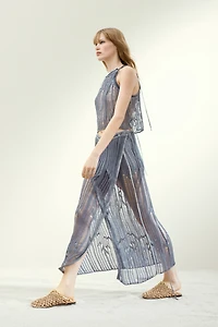 Knit Top with Tie Shoulder Straps