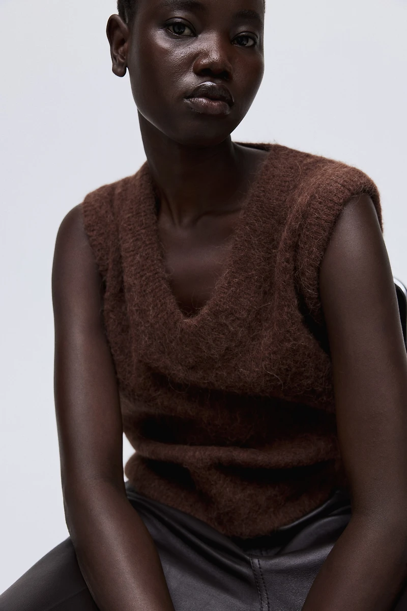 Alpaca-Blend Sweater Vest