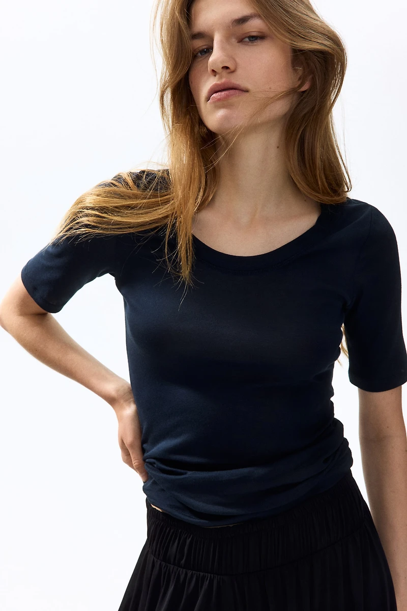 Scoop-Neck Pima Cotton T-Shirt