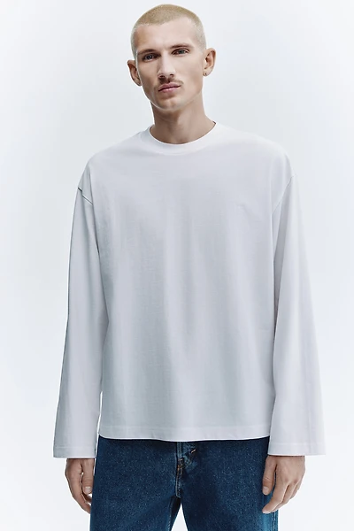 Oversized Long-Sleeved Jersey Shirt