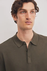 Regular-Fit Fine-Knit Polo Shirt