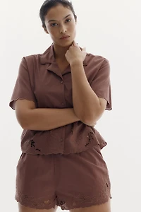 Pajamas with Eyelet Embroidery