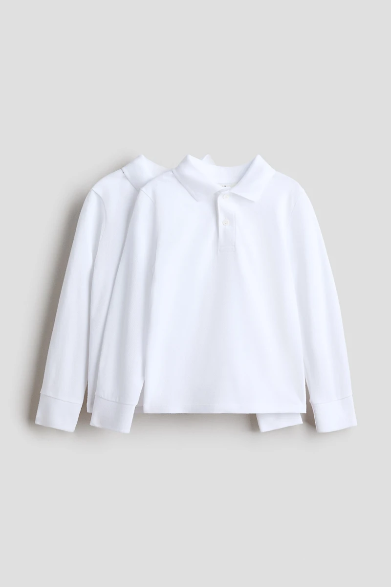 2-pack Long-sleeved Polo Shirts