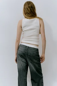 Wide-Leg Regular Waist Jeans