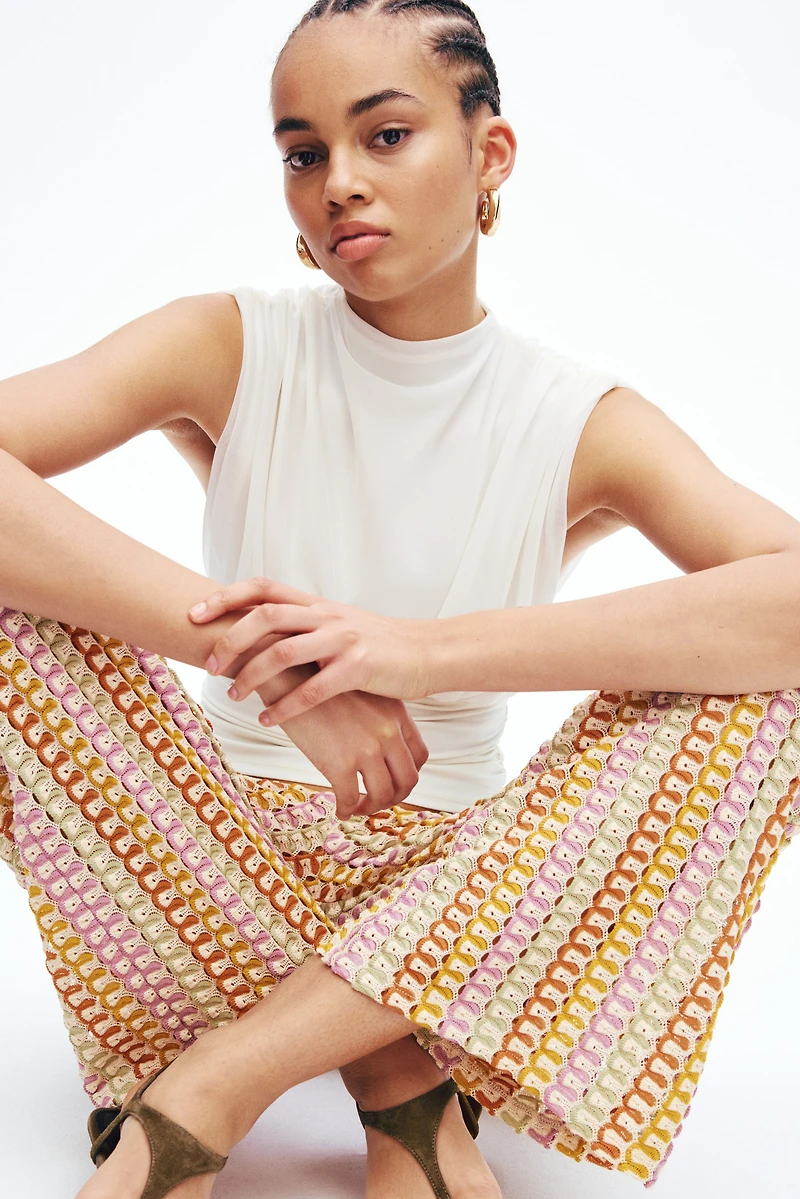 Crochet-Look Pants