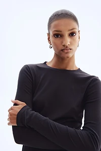 Haut en coton pima côtelé