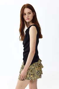 Tiered Viscose Mini Skirt