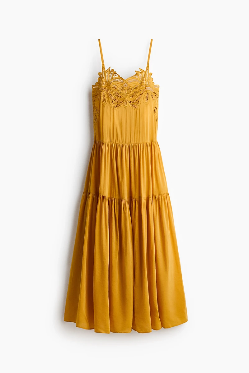 Embroidered Tiered Dress