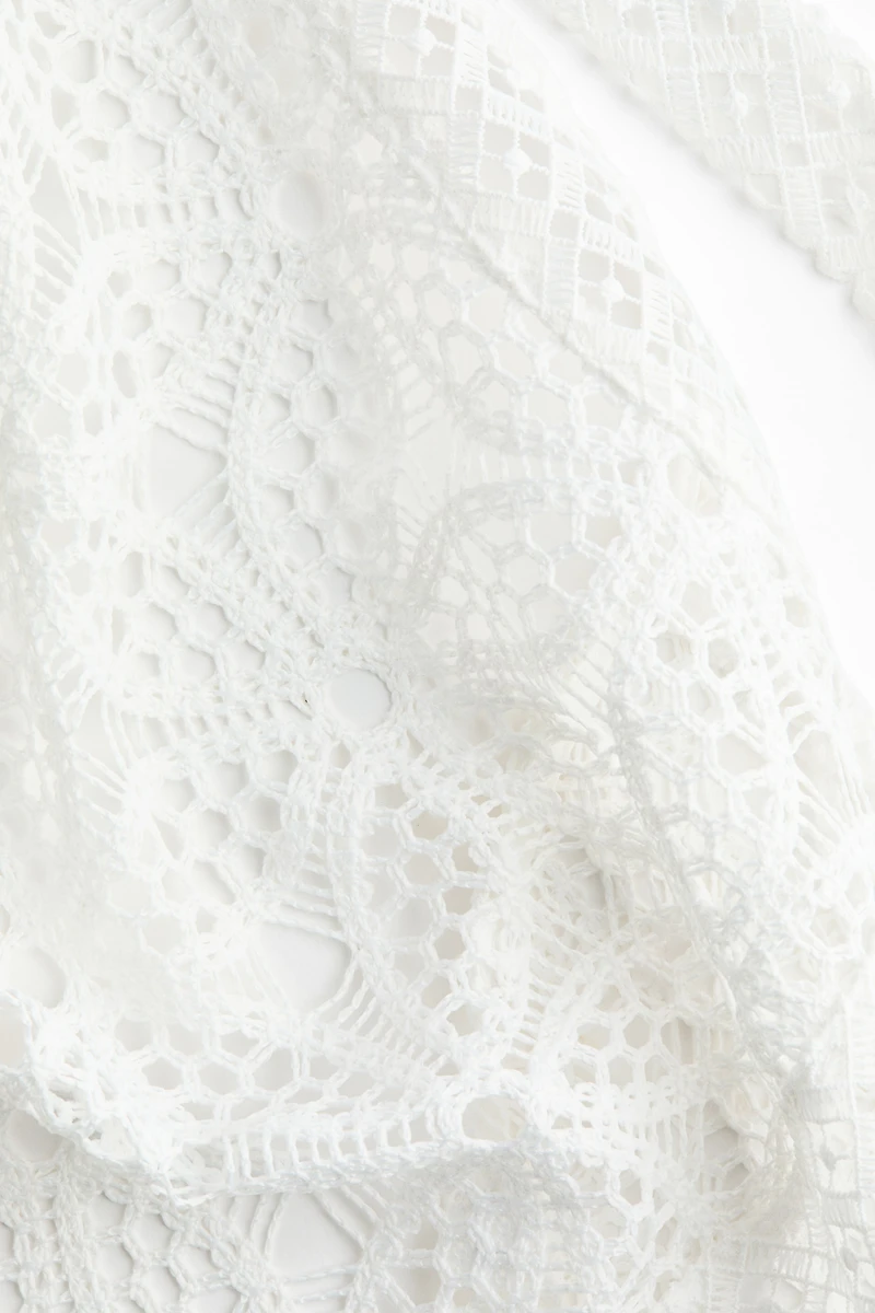 Asymmetric Lace Halterneck Top
