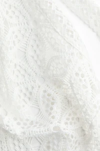 Asymmetric Lace Halterneck Top