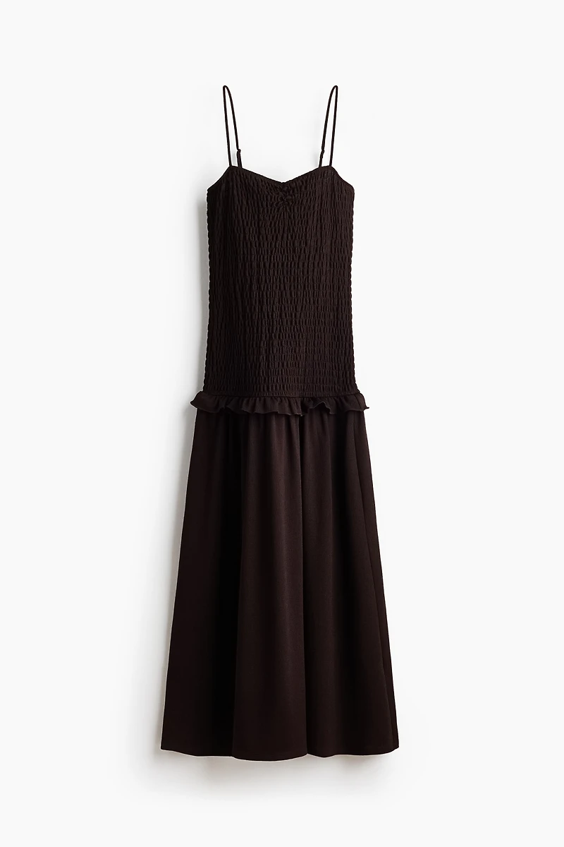 Smocked-Bodice Strappy Dress