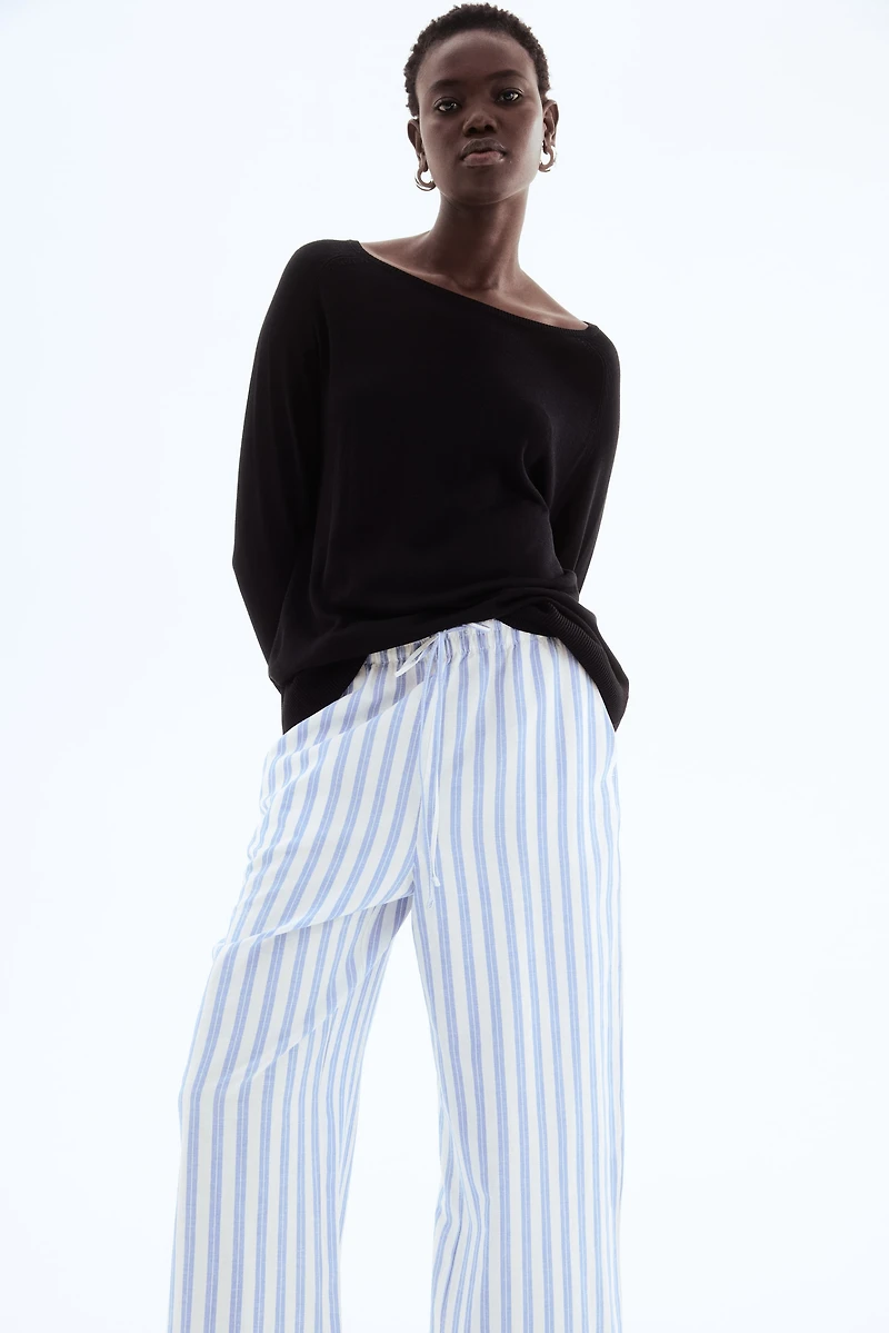 Linen-Blend Crop Pants