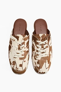 Mules façon espadrilles en cuir