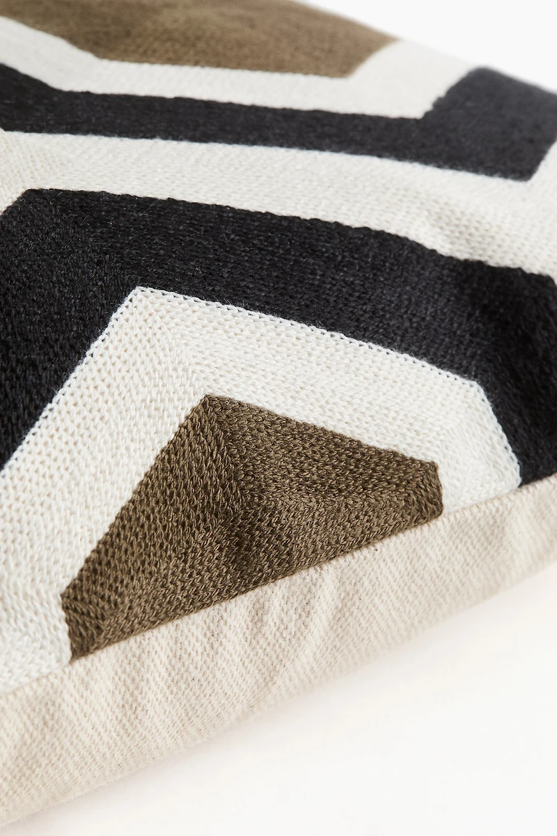 Embroidered Cotton-Blend Cushion Cover