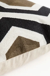 Embroidered Cotton-Blend Cushion Cover