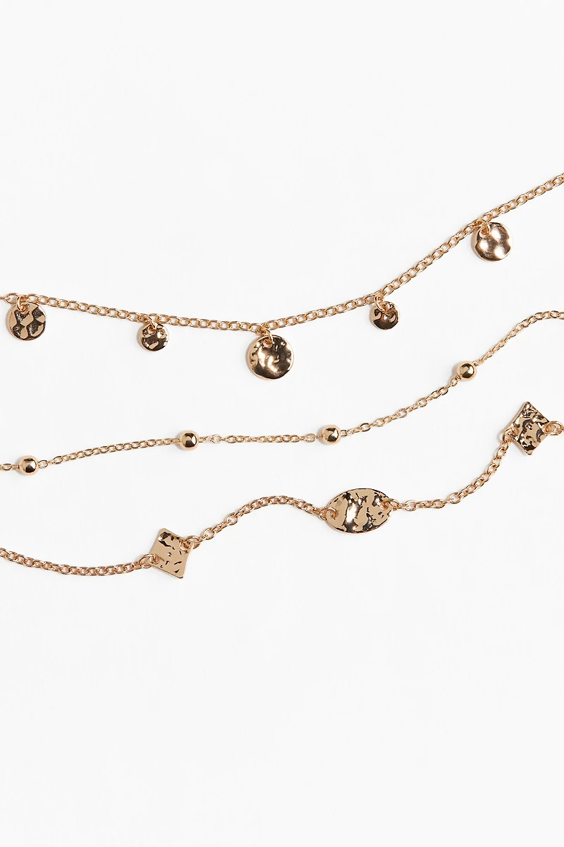 3-Pack Metal Anklets