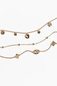 3-Pack Metal Anklets