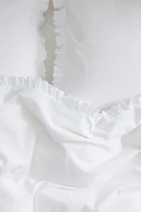 Ruffle-trimmed King/Queen Duvet Cover Set
