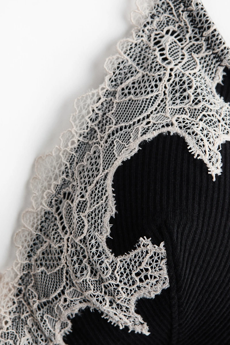 Padded Lace-Trimmed Soft-Cup Bra