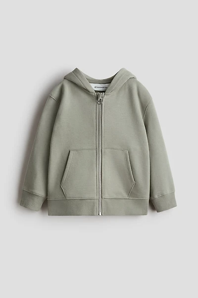 Hooded Cotton Sweatshirt Jacket