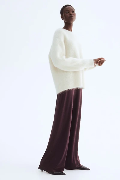 Rhinestone-Embellished Jersey Pants