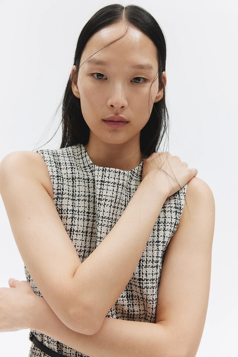 Belted Bouclé Dress