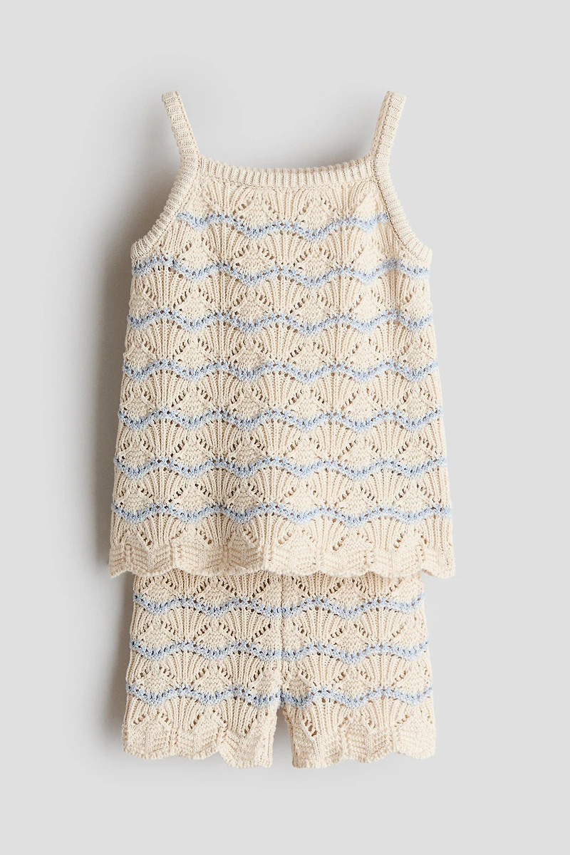 2-Piece Pointelle-Knit Cotton Set