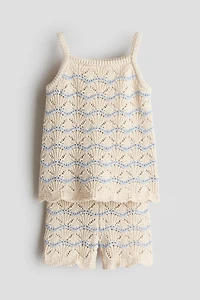 2-Piece Pointelle-Knit Cotton Set