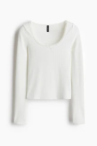 Haut en jersey côtelé