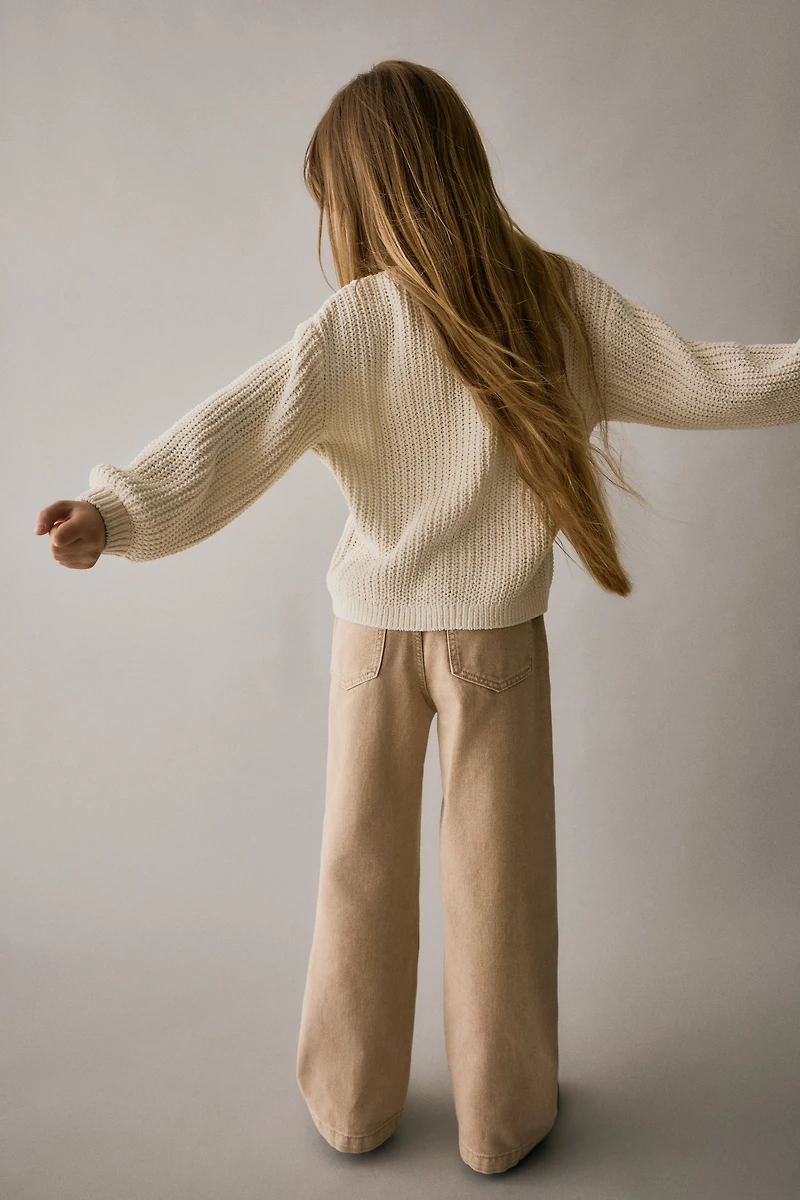 Wide Leg Paper-bag Jeans