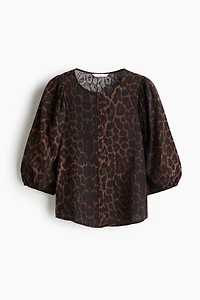 Linen-Blend Blouse
