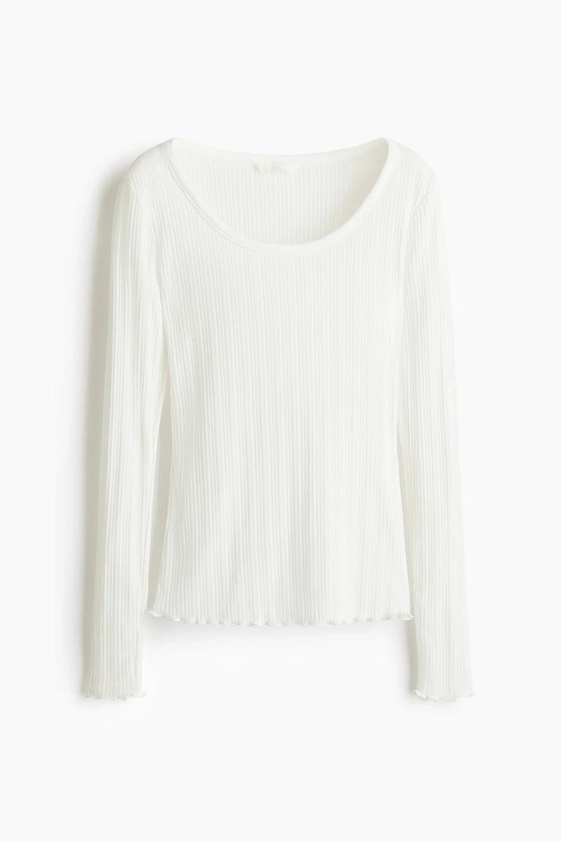 Haut en jersey pointelle