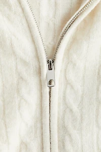 Gilet en tricot torsadé à fermeture éclair