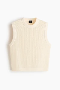 Regular-Fit Open-Knit Sweater Vest
