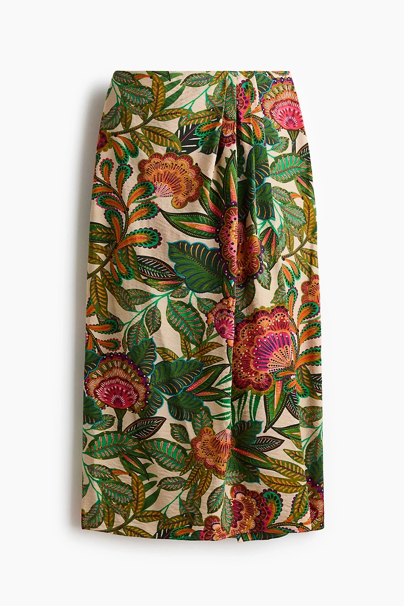 Pleat-Detail Crêpe Skirt