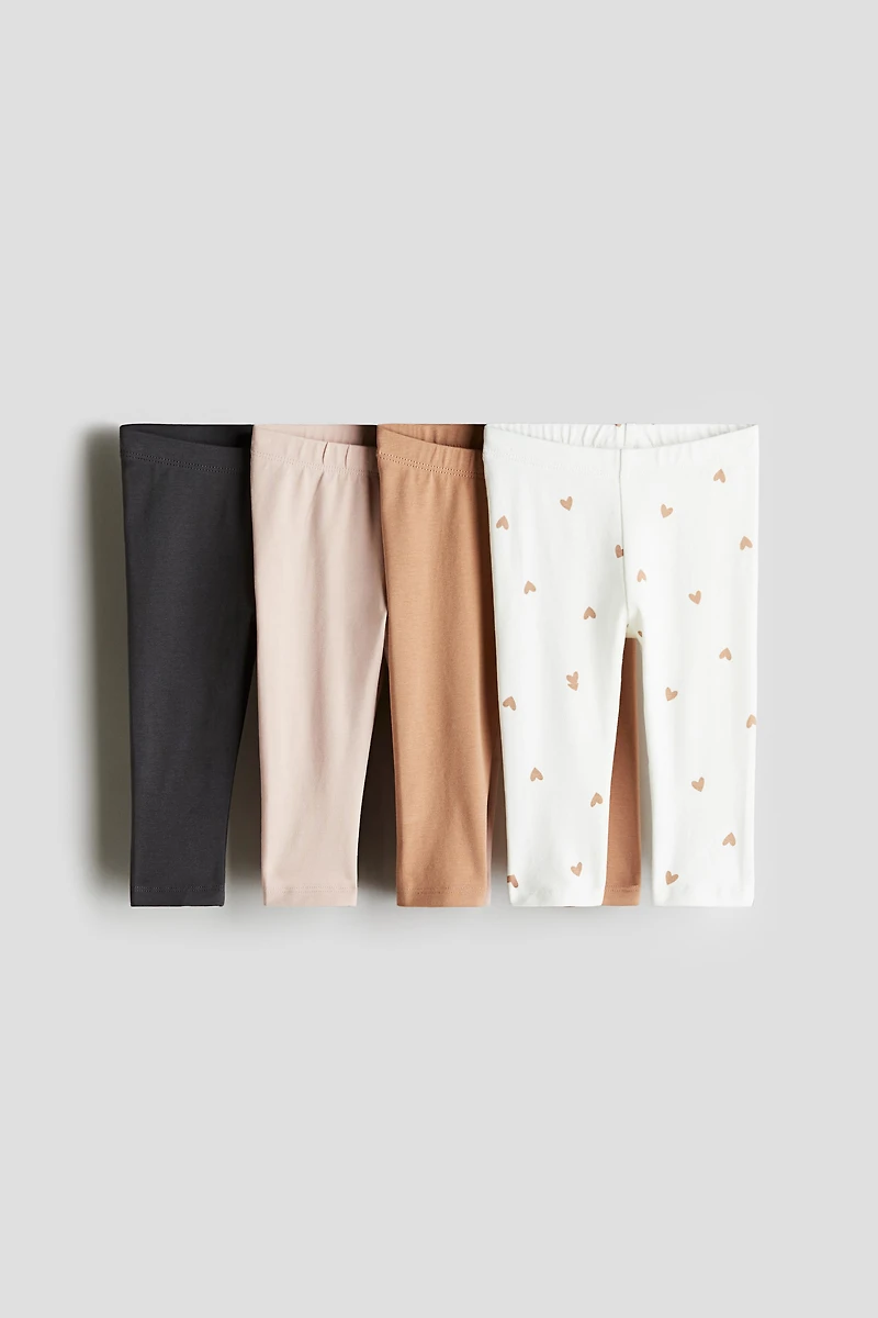 Lot de 4 leggings en jersey coton