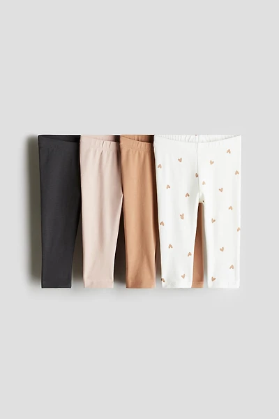 Lot de 4 leggings en jersey coton