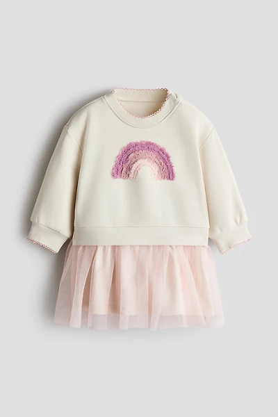 Sweatshirt Dress with Tulle Skirt