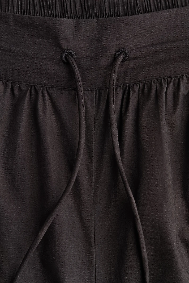 Balloon-Leg Poplin Pants