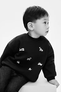 Motif-Detail Brushed-Inside Sweatshirt