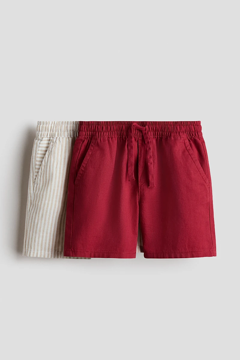 Lot de 2 shorts en lin mélangé