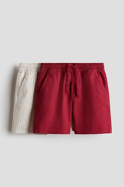 Lot de 2 shorts en lin mélangé