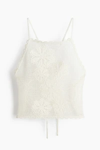 Haut de plage à l’aspect crochet avec dos ouvert