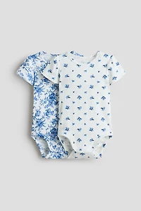 2-Pack Floral-Print Pointelle Bodysuits