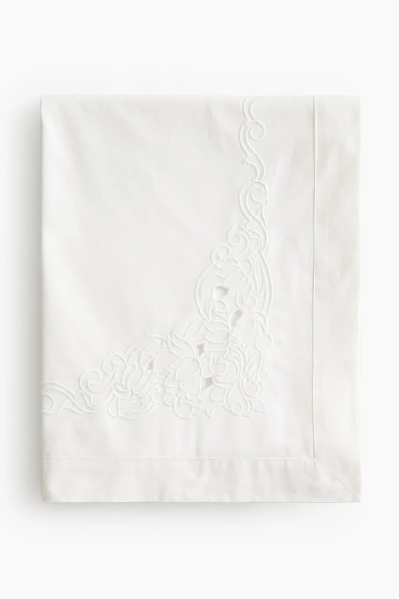 Embroidered-Detail Tablecloth
