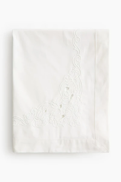 Embroidered-Detail Tablecloth