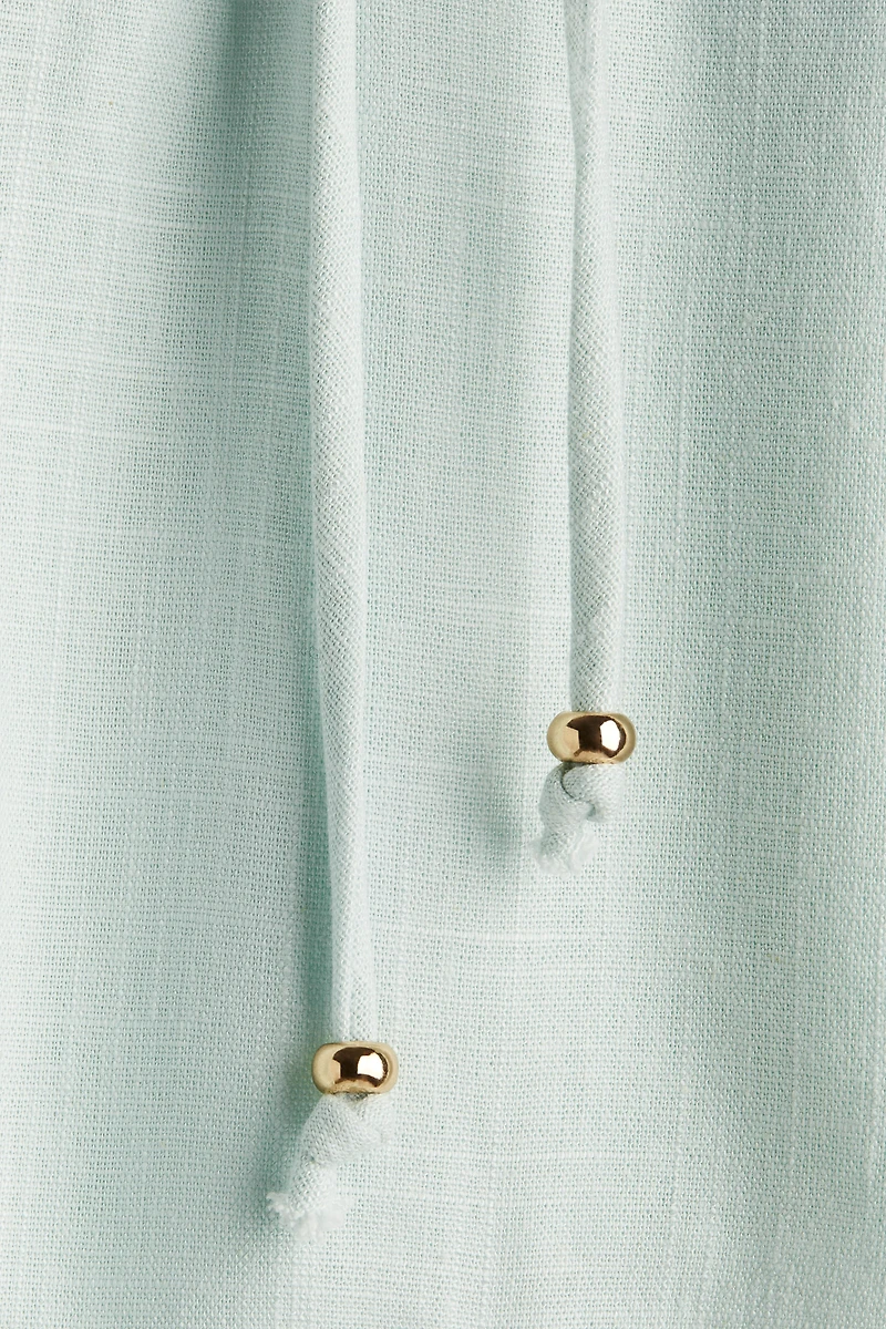 Linen-Blend Drawstring Shorts