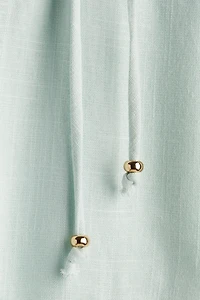 Linen-Blend Drawstring Shorts