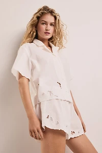 Pyjama avec broderie anglaise