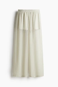 Wide-Leg Hole-Knit Pants
